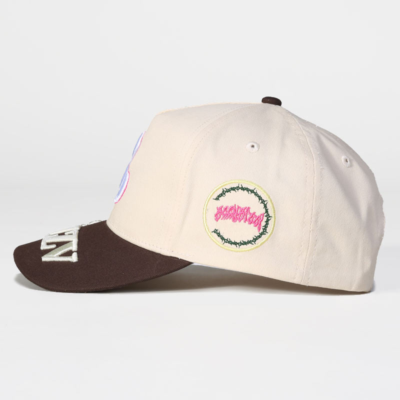 Customized Cotton 5 Panel a Frame Embroidery New Snap Back Solid Color logo Customized Blank Baseball Cap in Two-tone Caps Hats