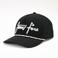 High-Profile Custom Black Baseball Cap with Embroidered Logo Waterproof Laser Cut Perforated Hole Performance Sports Golf Hat