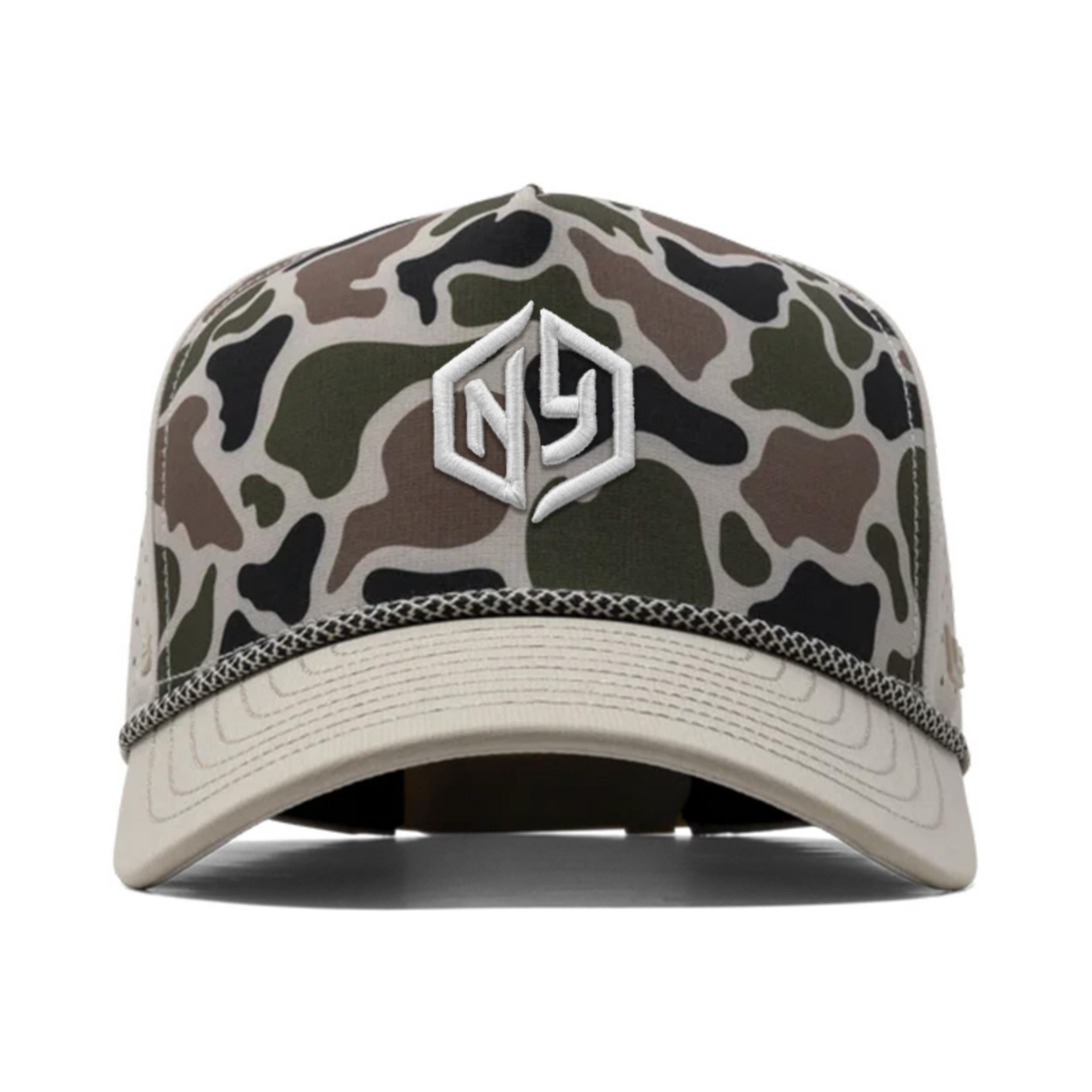 Laser Cut Hat Waterproof Custom Waterproof Hat With Rope High Quality Custom Logo 5 Panel Camo Laser Holes Cap