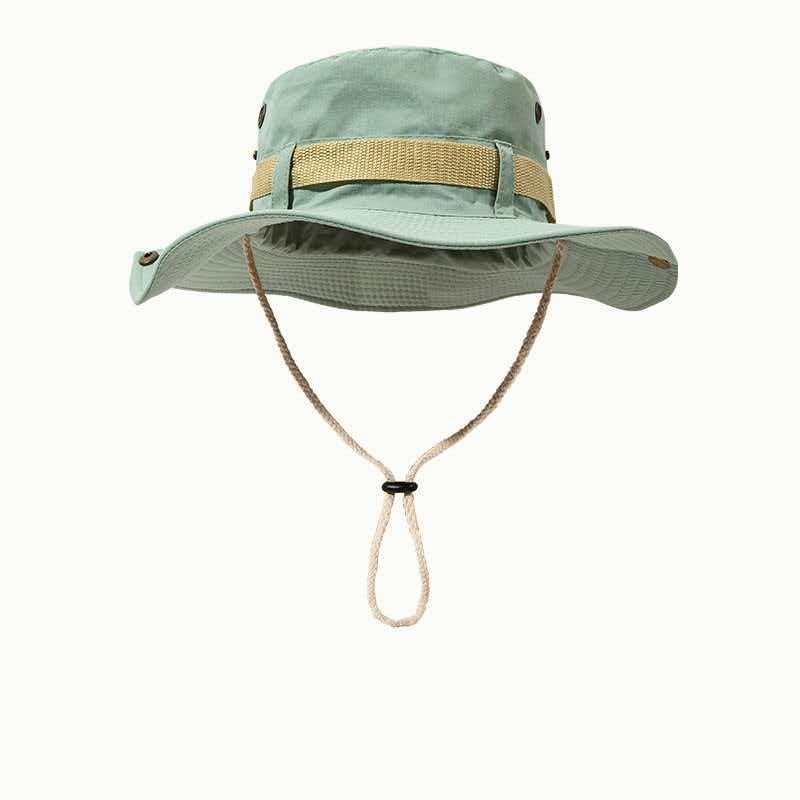 Wide Outdoor Camo Boonie Bucket Hat String Sports Cap for Camping Fishing Travel Mountaineering Sunscreen Jungle Visor Character