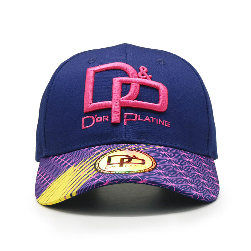 Factory-made High Quality Sports Team Baseball Cap With 3d Embroidery Logo And Sticker