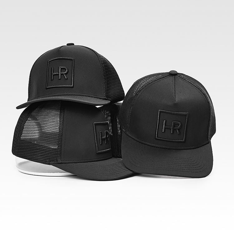 High Quality Breathable Mesh Polyester/Cotton Fashion Striped Trucker Hats Custom Your Design 3D Embroidery 5 Panel Black Sports
