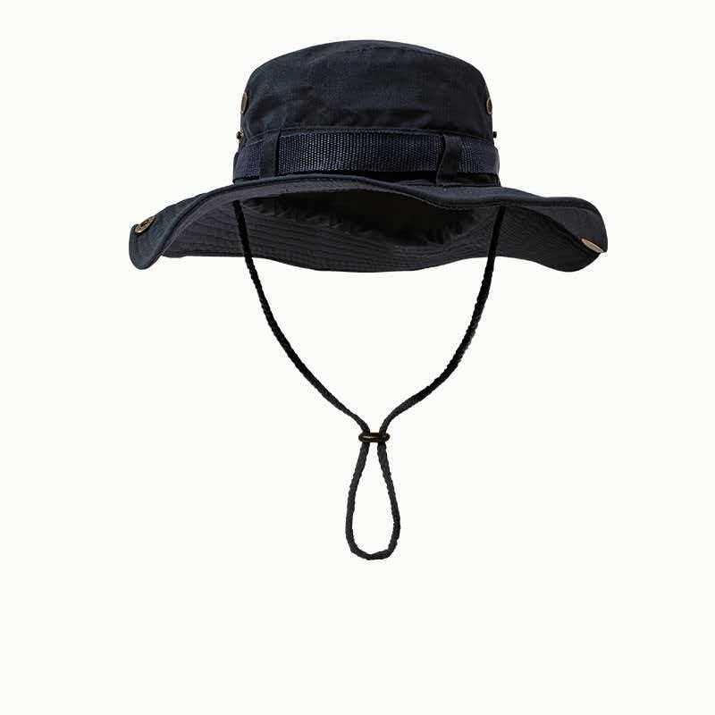 Wide Outdoor Camo Boonie Bucket Hat String Sports Cap for Camping Fishing Travel Mountaineering Sunscreen Jungle Visor Character