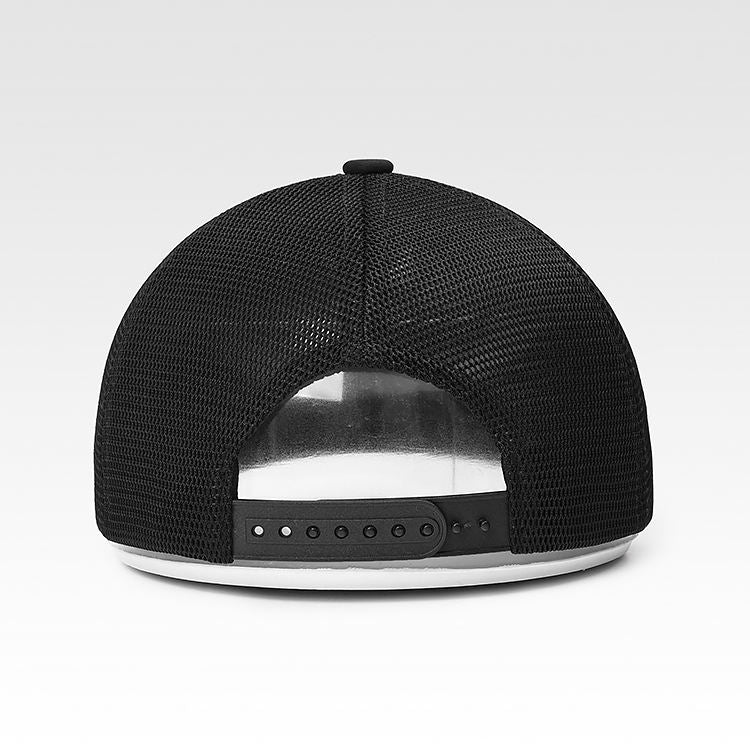 High Quality Breathable Mesh Polyester/Cotton Fashion Striped Trucker Hats Custom Your Design 3D Embroidery 5 Panel Black Sports