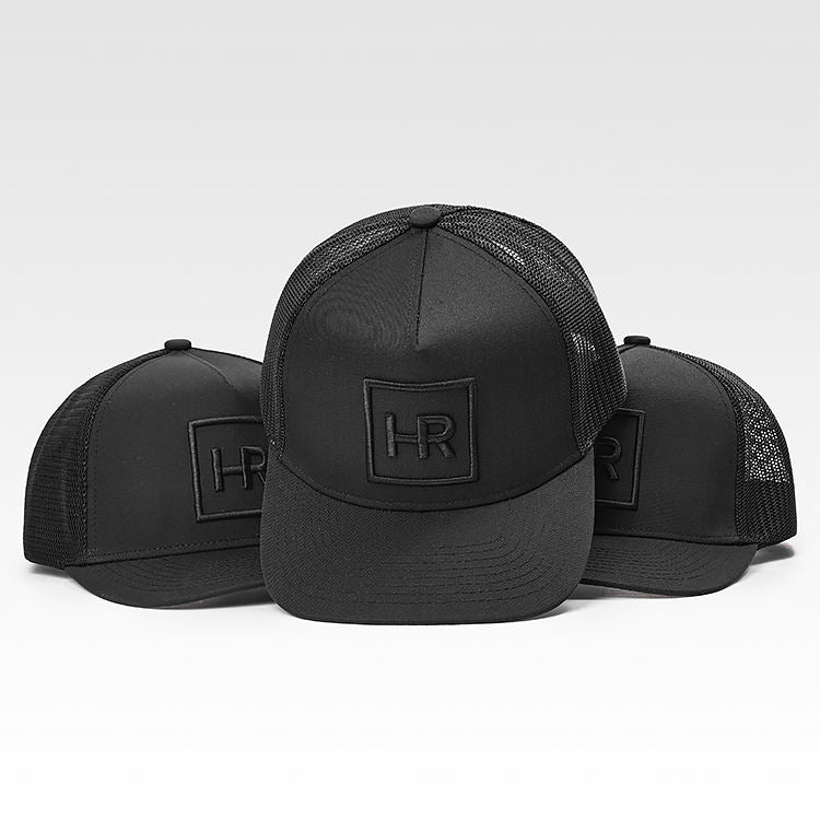 High Quality Breathable Mesh Polyester/Cotton Fashion Striped Trucker Hats Custom Your Design 3D Embroidery 5 Panel Black Sports