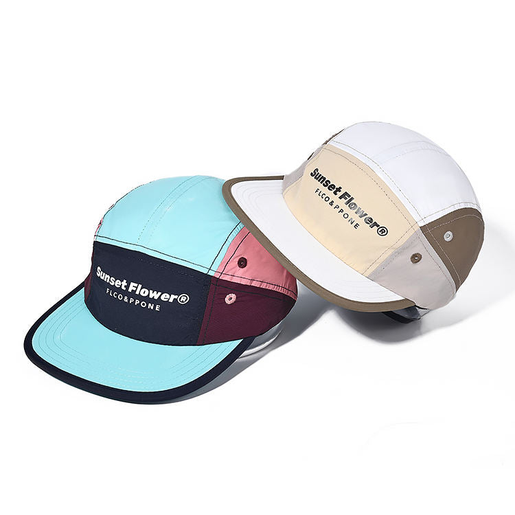 OEM Custom Y2K Beach Nylon Camp Cap Running Flat Brimmed Waterproof Quick Dry Sport Snapback Hat for Summer Outdoor Use